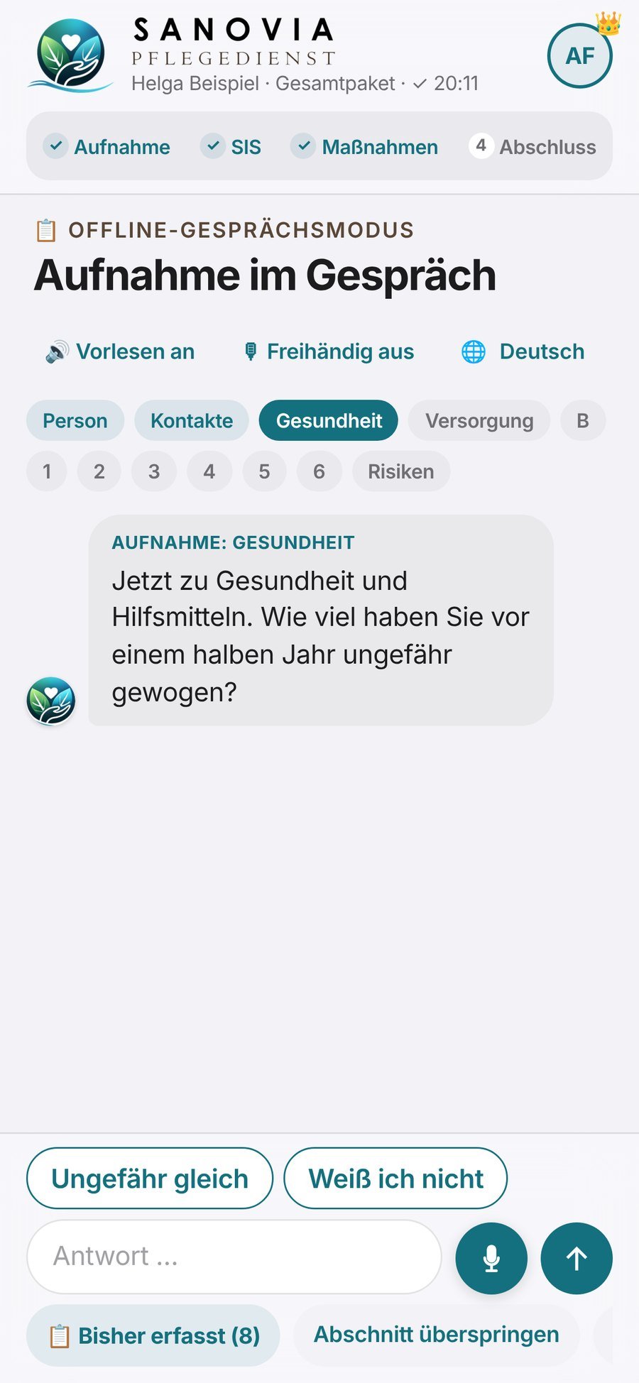 Gespräch auf dem iPhone